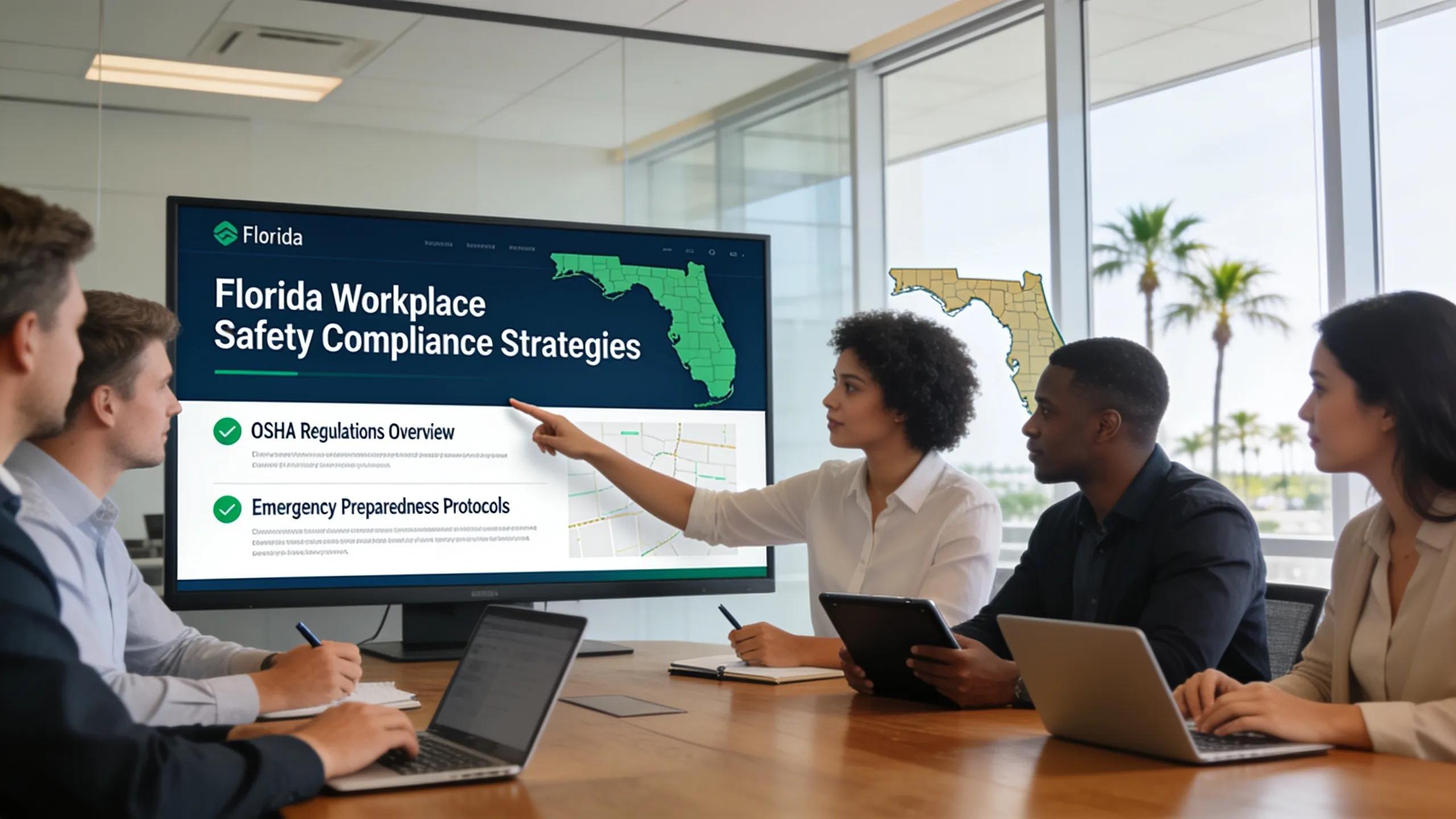Florida workplace safety compliance strategies presentation and consultation team.