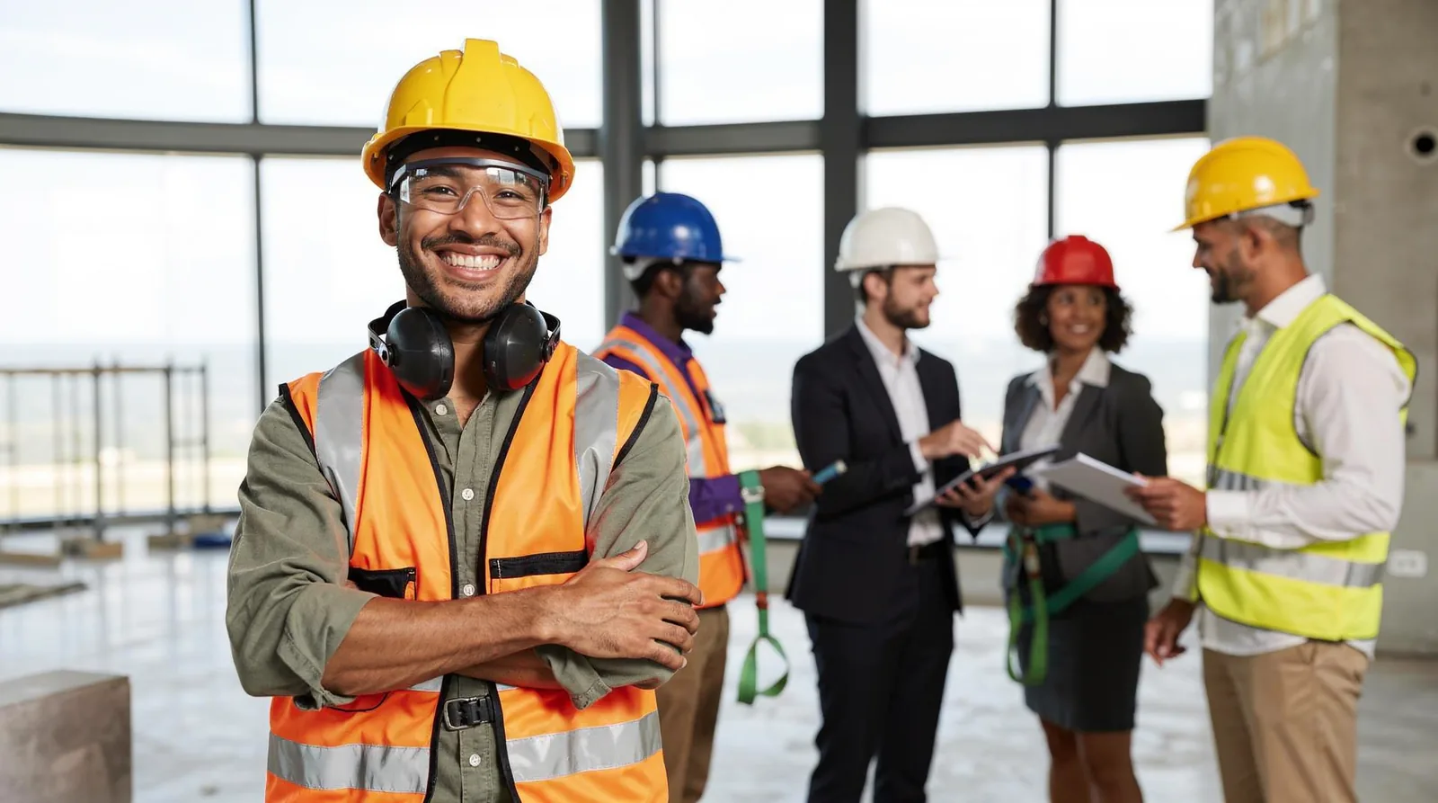 Construction site safety assessment team and consultant, ensuring OSHA compliance and hazard identification.
