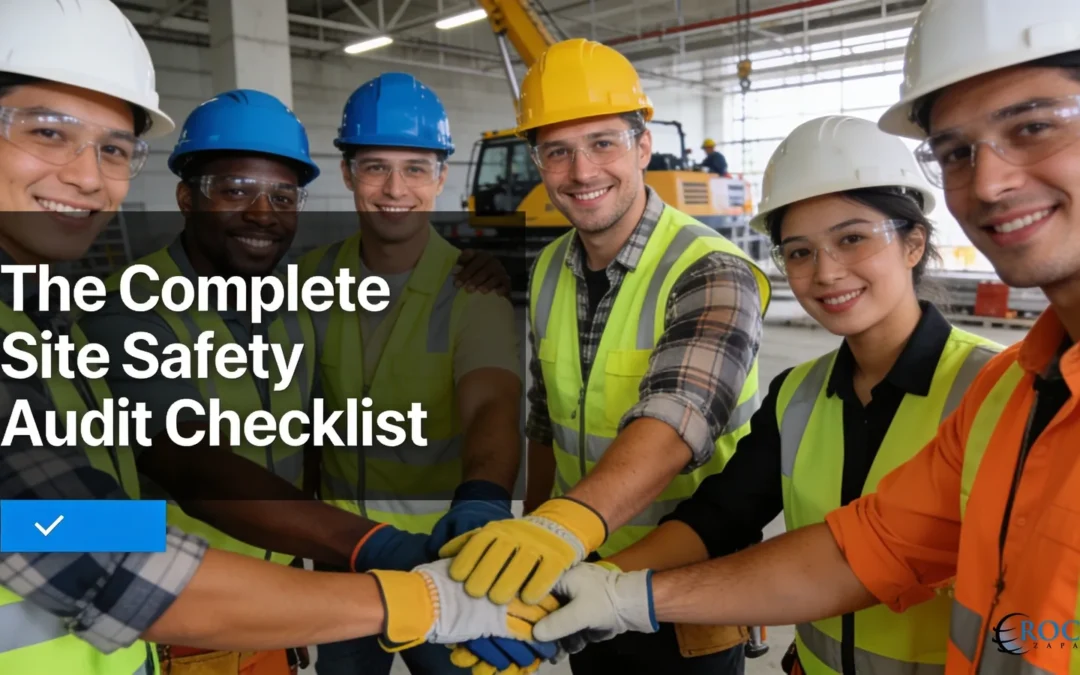 Construction safety team and checklist for site safety audits.